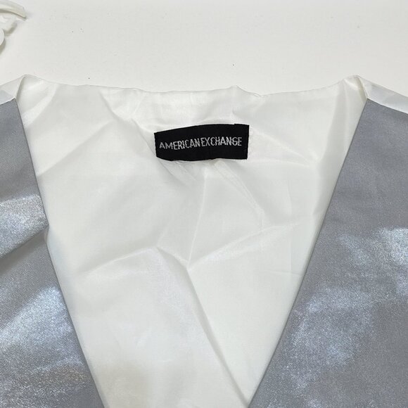 American Exchange Satin Formal Vest Matching Pocket Square Boy's Size 14 NWOT - Picture 3 of 9